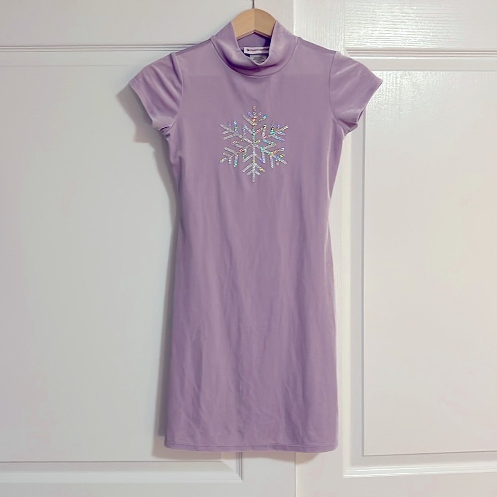 AMERICAN GIRL Soft as Snow Purple Velvet Mock Neck Dress Girls 10-12 Holidays - Picture 3 of 8